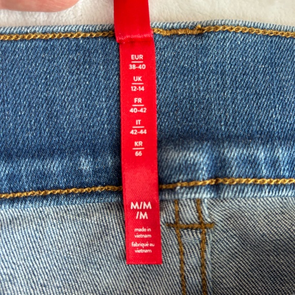 SPANX Jeans Blue Flare Leg High Waist Denim Size M - Picture 10 of 13